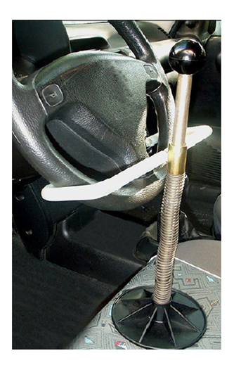 Steering lock with seat support